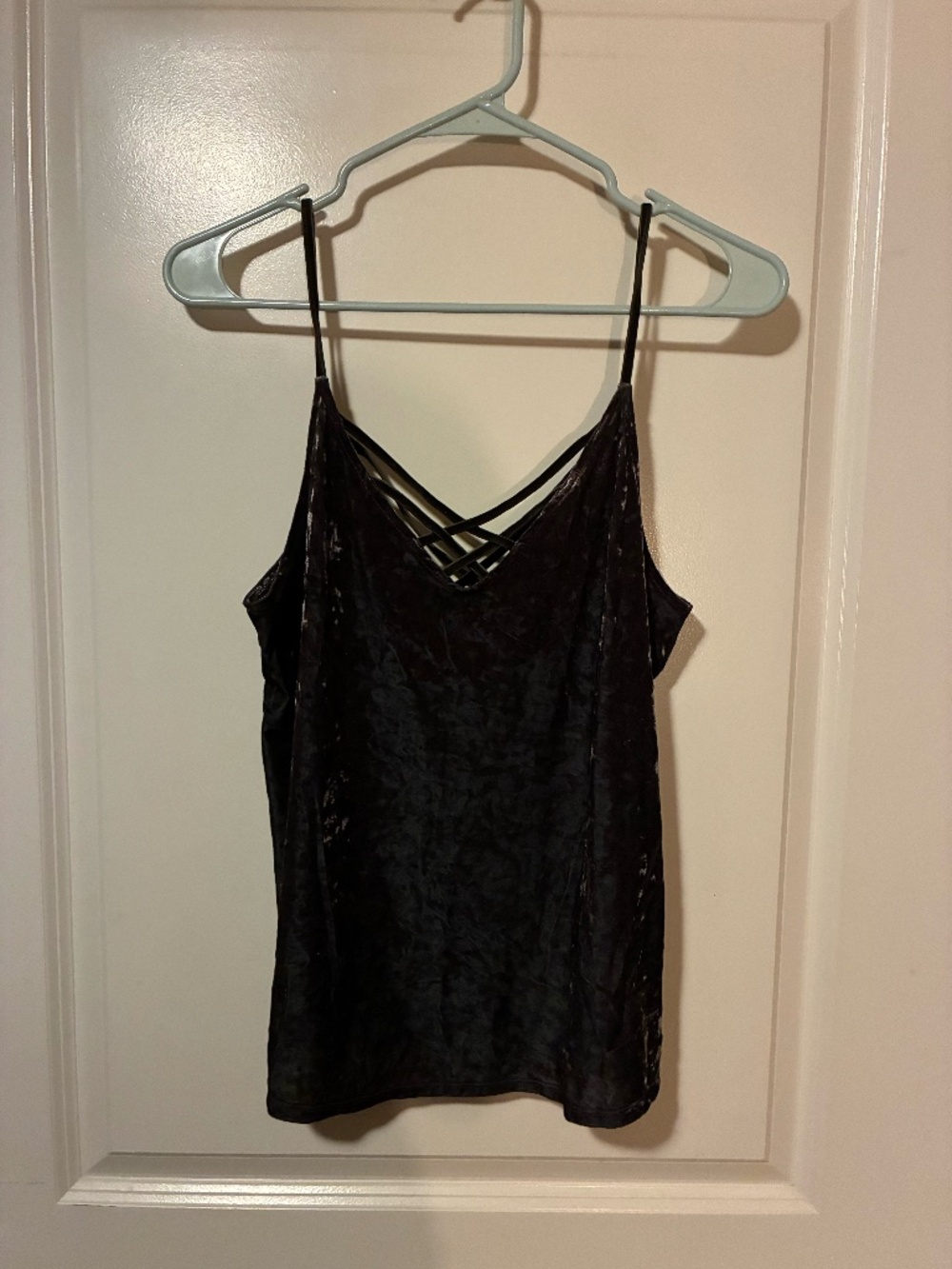 Dark Green Velvet-Like Tank